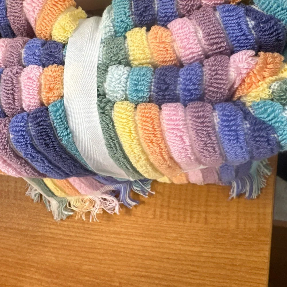 Colorful Striped Towel Set Calypso Pastel cotton 2 Towels hand towels LAST SETS